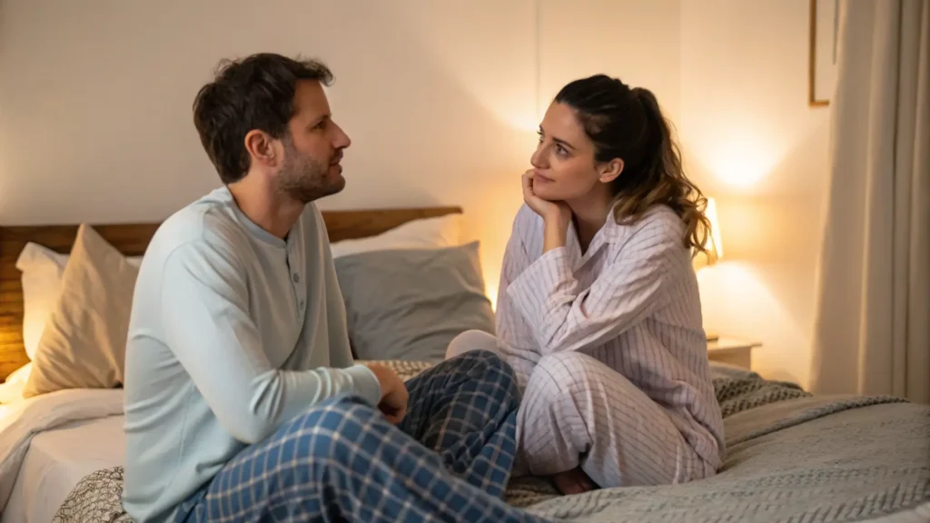 couple is talking about a having sex with a sex worker