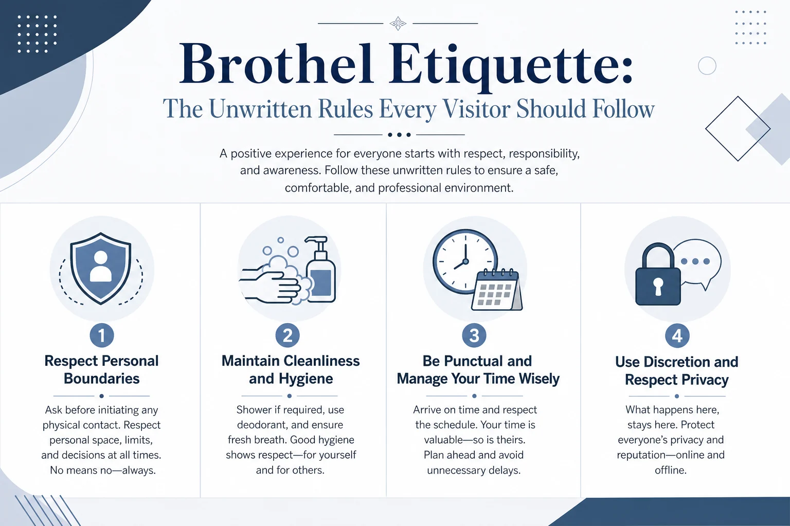 Brothel Etiquette: The Unwritten Rules Every Visitor Should Follow infographic