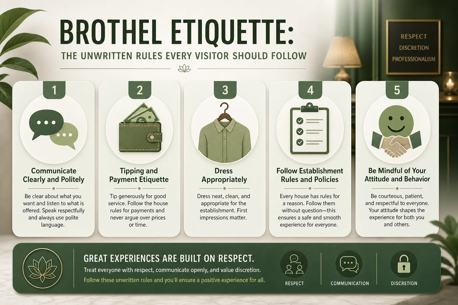 Brothel Etiquette: The Unwritten Rules Every Visitor Should Follow infographic