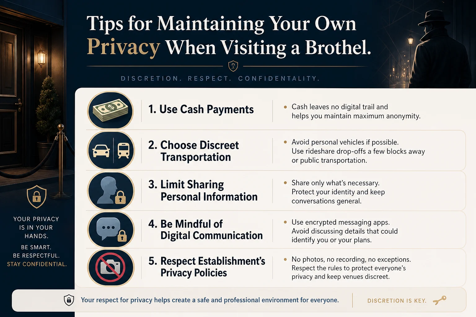 Privacy at a Brothel: How Your Visit Stays Confidential infographic