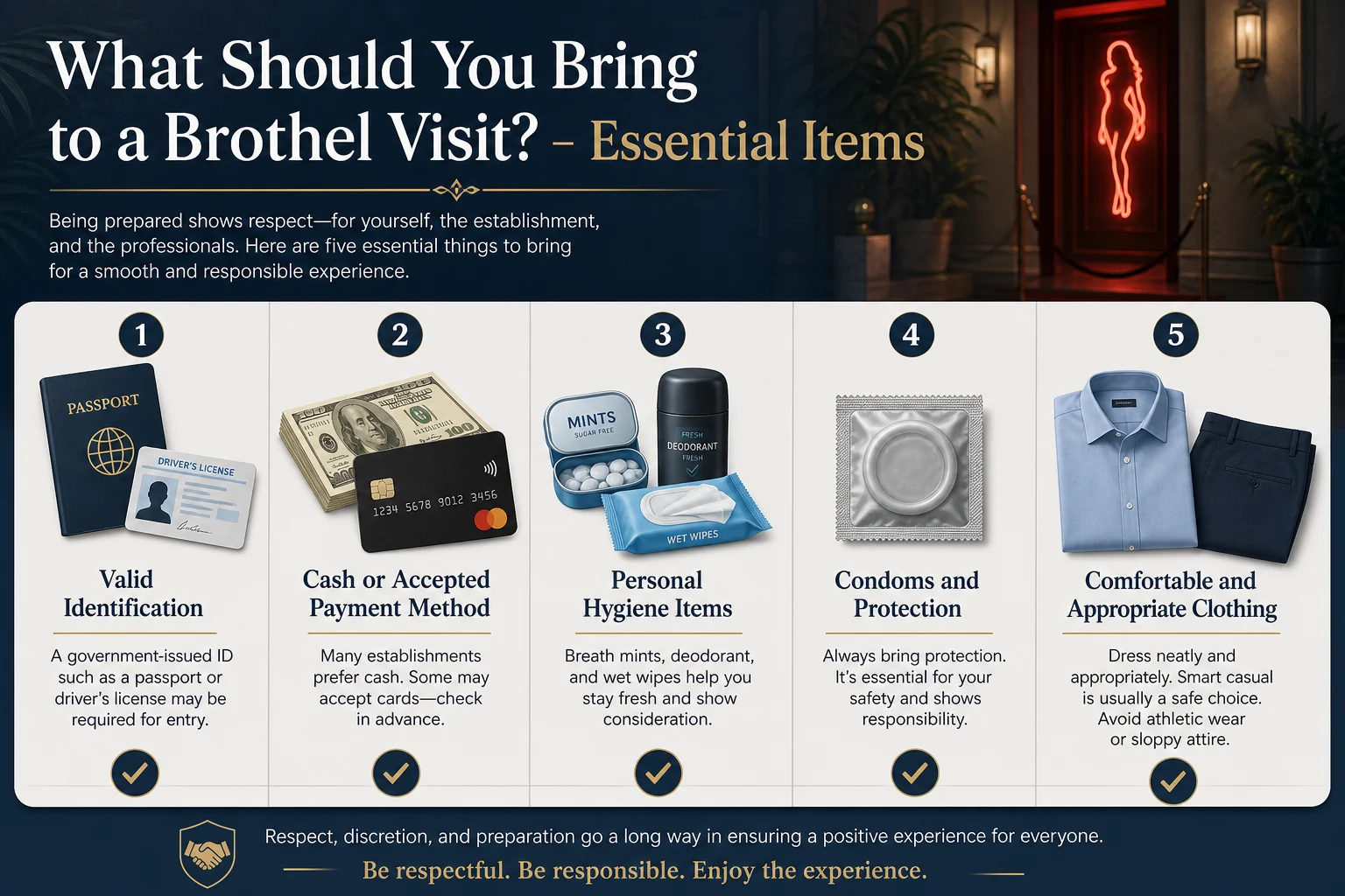 What Should You Bring to a Brothel Visit? infographic