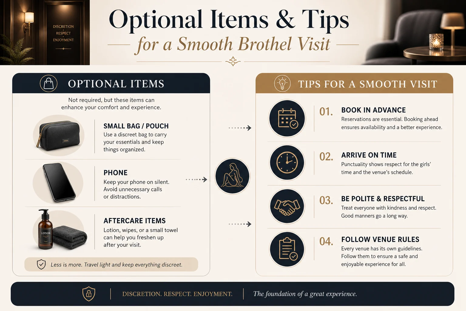 What Should You Bring to a Brothel Visit? infographic
