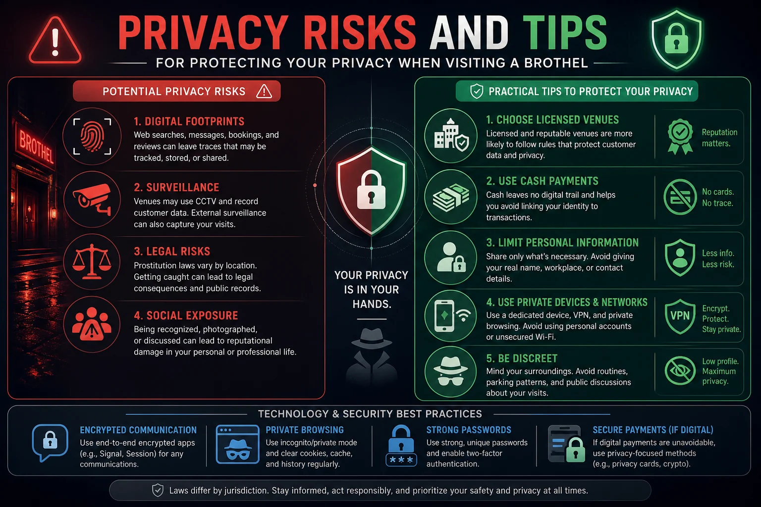 Brothel Privacy Explained: How Confidential Are Visits? infographic