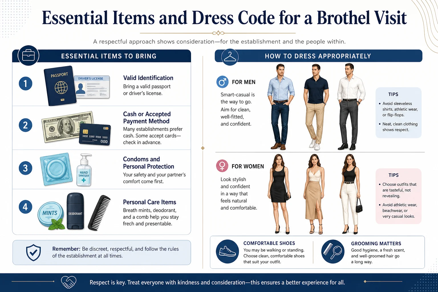 What to Bring to a Brothel Visit infographic