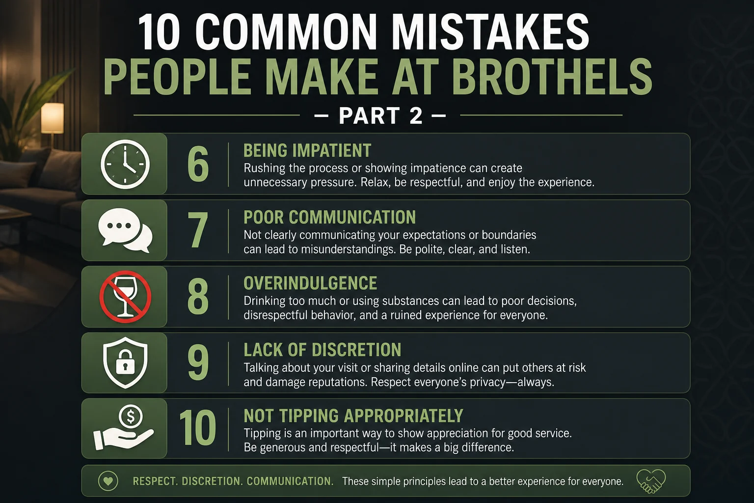 10 Common Mistakes People Make at Brothels infographic